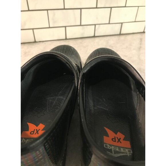 Dansko Professional Clogs Womens 38 Black Metallic Stripe Comfort Nursing Shoes - Picture 9 of 9